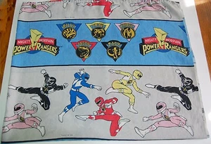 Mighty Morphin Power Rangers 68x92 Twin Flat Sheet Vintage 1994 Fabric - Picture 1 of 5