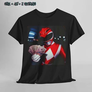 Red Power Ranger Cash Money Unisex Tee, T-Shirt, Shirt, Gift Idea for Fans, - Picture 1 of 11