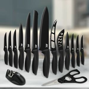 15 Piece Knife Set Serrated Stainless Steel For Kitchen Professional Chef Knives