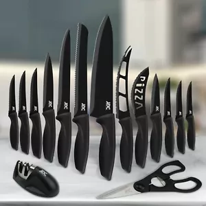 15 Piece Knife Set Serrated Stainless Steel For Kitchen Professional Chef Knives - Picture 1 of 9