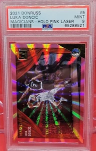 2021-22 Donruss Luka Doncic Magicians Holo Pink Laser Psa 9 NBA RARE GOAT - Picture 1 of 4