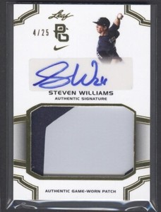 2016 Leaf Perfect Game Steven Williams Gold #4/25 Autograph Game Worn Patch Auto