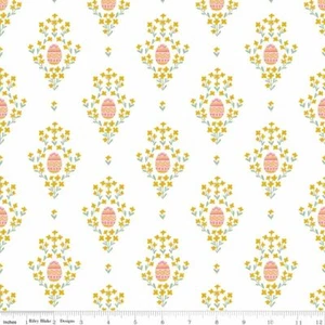 Easter Egg Hunt - Eggs - White by Natàlia Juan Abelló for Riley Blake (1/2 yd) - Picture 1 of 1