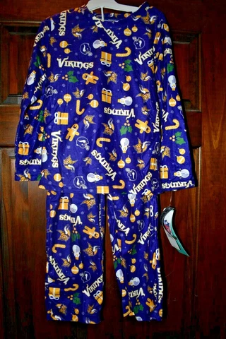 Minnesota Vikings Kids Youth Official NFL Pajama Set Christmas Sz 4 5  16 18 New Cover