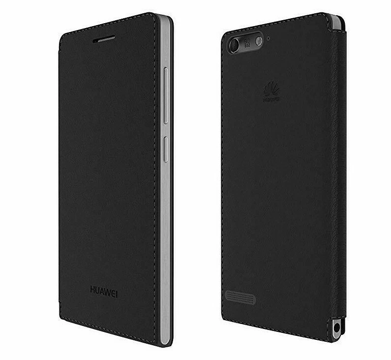 CUSTODIA COVER ORIGINALE HUAWEI FLIP CASE NERO PER ASCEND G6 LTE 4G MINI - Immagine 1 di 1