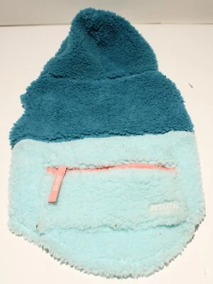 Justice Dog Sweater Coat Clothes Hoodie Hooded SMALL Plush Storage Pocket - Image 1 of 3