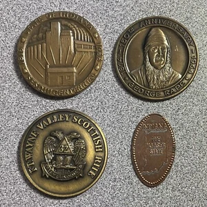 4 Indiana Medals (Fort Wayne, New Harmony, Hoosier, State Seal) - Picture 1 of 2