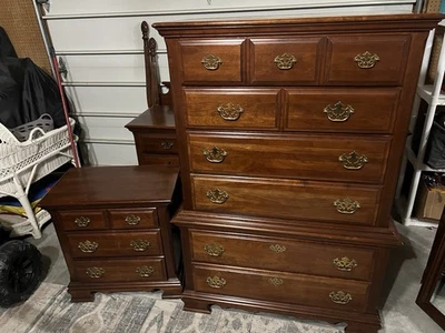 Vintage Broyhill Cherry Queen Bedroom Set  - Image 1 of 4