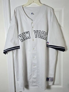 Vintage Russell Athletic New York Yankees White Out Jersey Men's Size 4XL - Picture 1 of 5