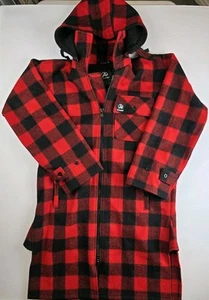 Swanndri Mosgiel Mens Wool Zip Front Bush Shirt Red/Black Check Small - Picture 1 of 11