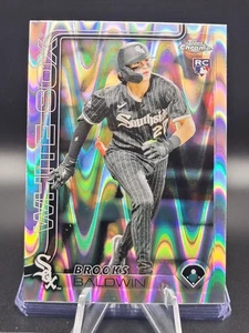 2025 Topps Chrome Baseball Brooks Baldwin RC Ray Wave Refractor #3 -White Sox - Picture 1 of 2