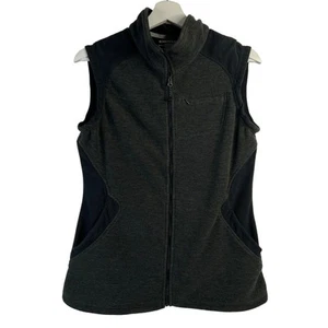 Exofficio Size M Vest Fleece Full Zip Colorblock Grey Black Pockets Logo Women's - Picture 1 of 10