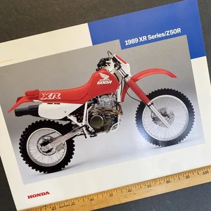VTG 1989 HONDA XR SERIE / Z50R MOTORRAD HÄNDLER VERKAUFSPROSPEKT XR600R 250 100 50 - Bild 1 von 3