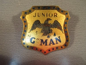 Pinback insignia de juguete del FBI Junior G Man de 1930 - Imagen 1 de 2