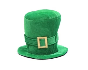 St. Patrick's Green Velvet Top Hat with Shamrock, Party Favor, and Tree Toppe... - Picture 1 of 9