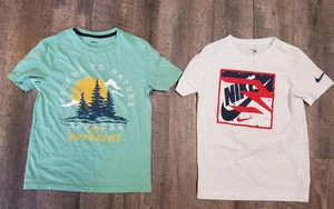 Youth Boys Short Sleeve Shirt Lot Of 2 Size M 10-12 - Picture 1 of 5