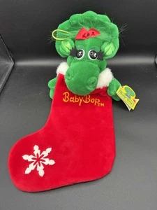 Vintage 1993 Barney Baby Bop Christmas Plush Stocking (Dakin 17") Tagged BIN - Picture 1 of 4