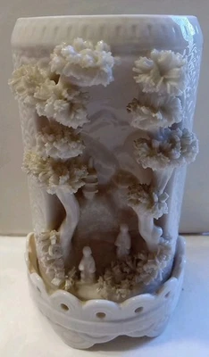 VASO CHINÊS ANTIGO 6" USADO CERÂMICA 3D - Imagem 1 de 4