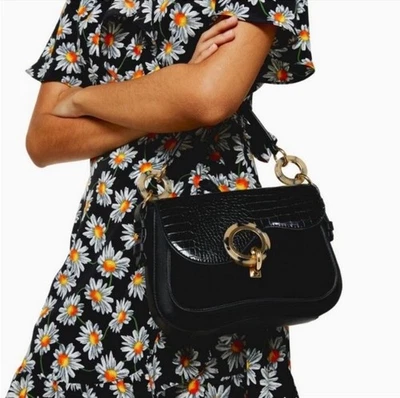 TopShop Carlo Crossbody Shoulder Bag Black - Image 1 of 4