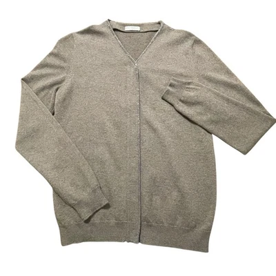 Suéter Brunello Cucinelli Mujer Pequeño Marrón Cachemira Frontal a Presión Cárdigan Italia Foto 1 de 4