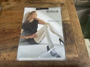 NEW Wolford OPAQUE LIGNE style 11687 Dem 40 Size M Medium Black tights - Picture 1 of 5
