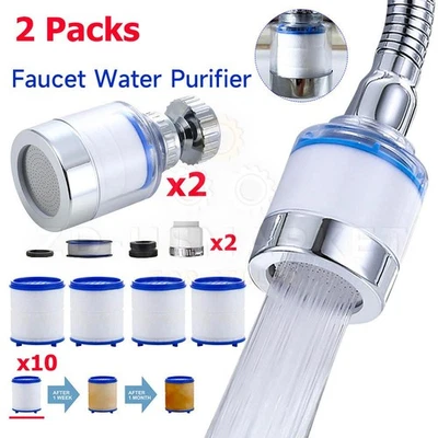 4 Juegos Grifo Filtro de Agua Grifo Filtración Fregadero de Cocina Montaje Purificador Giratorio 360° Foto 1 de 4