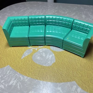 Vtg. Ideal Doll House Furniture Four-Piece Sectional Green MCM Sofa - Picture 1 of 15