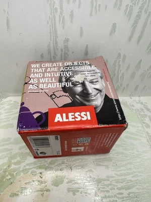 Alessi Michael Graves Design Series Stainless Steel Sugar Bowl w/ Spoon Blue New - Image 1 of 4