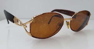Vintage Sergio Tacchini ST1047 Tortoise Gold Oval Sunglasses Italy FRAMES ONLY - Bild 1 von 7