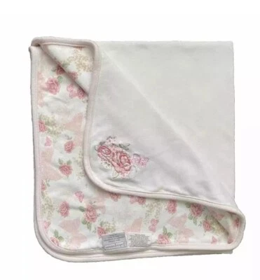 Детское одеяло First Impressions с розовыми цветами бабочкой двустороннее розовое милое - Изображение 1 из 4