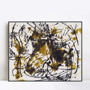 Gerahmter Leinwand Giclée Druck ohne Titel (3) von Jackson Pollock Wandbild Wohndeko - Bild 1 von 15
