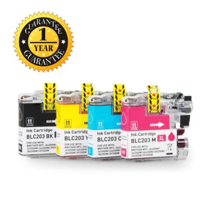 4PK LC-203 LC203 XL Ink Cartridge For Brother MFC J480DW J680DW J4420DW J5520DW - Image 1 of 4