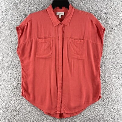 Lucky Brand Women's Blouse Small Red Button Down Flowy Loose Fit Everyday Use - Image 1 of 4