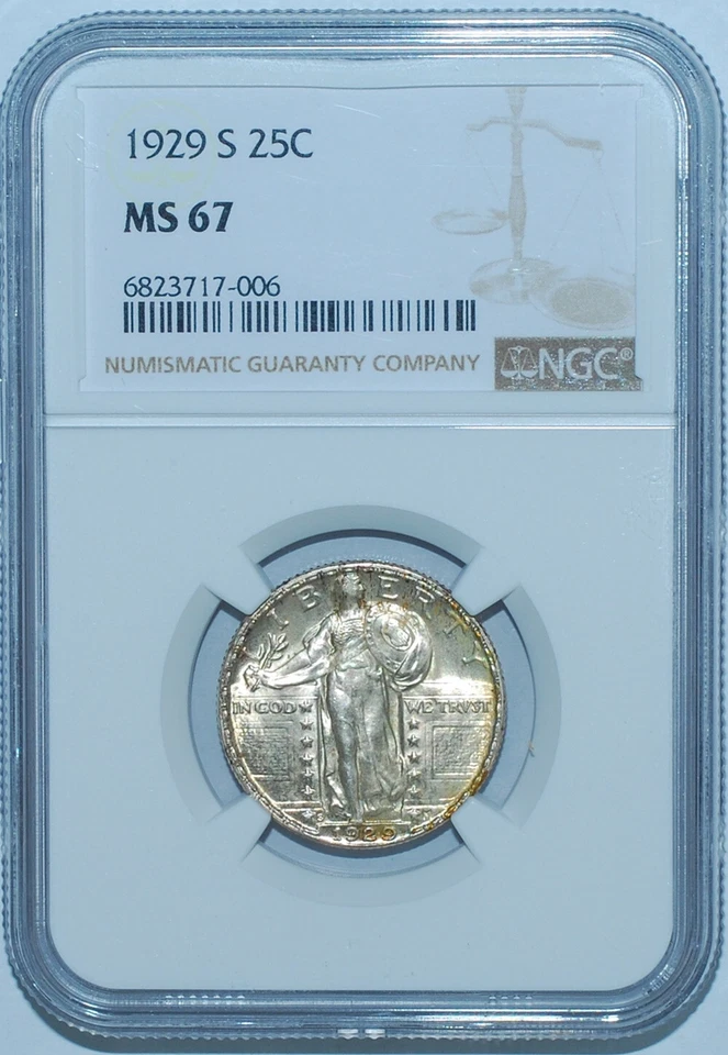 1929 S NGC MS67 Standing Liberty Quarter - Image 1 of 2