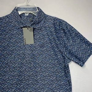G/FORE Golf Aye Papi Polo Shirt Blue Floral G4MF22K110 Men's S Small $120 G4 - Picture 1 of 12