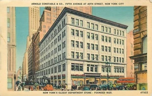 NEW YORK CITY ARNOLD CONSTABLE DEPARTMENT STORE VINTAGE LINEN POSTCARD - Picture 1 of 2