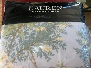 Lauren Ralph Lauren King Duvet Cover Set Sadie Blue Floral Cotton New - Picture 1 of 3
