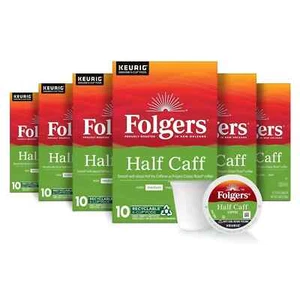 Folgers Half Caff Café Tostado Medio Keurig K-Cup Vainas Paquete de 10 unidades de 6 - Imagen 1 de 1