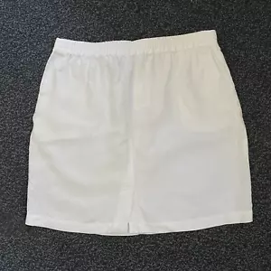 Jacqui E Womens Skirt White 100% Linen Size 18 Casual Business Work Wear - Picture 1 of 10