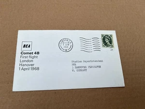 BEA Flown cover 1st Comet 4B London Hannover 1/4/68 - Picture 1 of 2