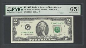 United States- Federal Reserve Note 2$ 1995 Fr#1936-F (FB Block) UNC Grade 65