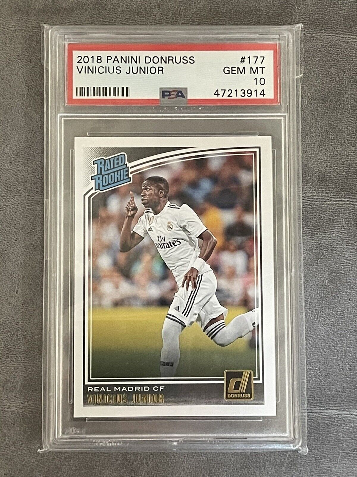 2018 VINICIUS JUNIOR (Vini Jr) Donruss  Rated Rookie #177 RC PSA 10 Gem Mint