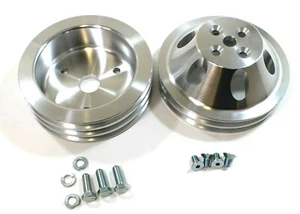 Kit de polea de bomba de agua corta SB Chevy de 2 y 3 ranuras CNC billete de aluminio - Imagen 1 de 3