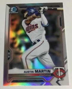 2021 Bowman Draft AUSTIN MARTIN Chrome Refractor Prospect Card Minnesota Twins - Picture 1 of 2