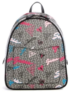 NEW GUESS Women's Black Logo Graphic Graffiti Print Backpack Bag Handbag Purse - Picture 1 of 3