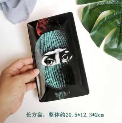 Plato Ojos Grandes Platos Decorativos Cerámica Diseño Italia Decoración Hogar Bar Bandeja Foto 1 de 2