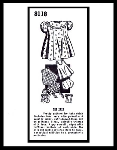 Dress Pattern Romper Slip Sunsuit Patt-O-Rama 8118 UnPrinted 3 years - Picture 1 of 6