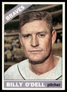 1966 Topps #237 Billy O'Dell Atlanta Braves en muy buen estado-muy buen estado pliegue - Imagen 1 de 2