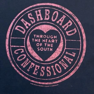 Vintage Y2K Dashboard Confessional Shirt Size Large Band Tour Emo Pop Punk Rock - Picture 1 of 8