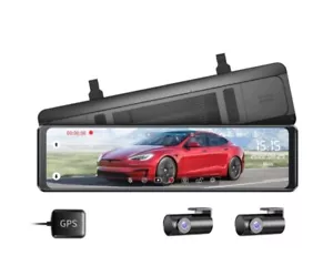 Lingdu LD03 12" Voll-Touchscreen-Spiegel Dash Cam mit freistehender Kamera, vorne... - Bild 1 von 6